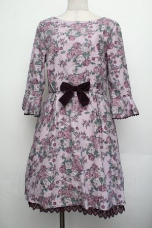 画像: axes femme POETIQUE / ローズ起毛ワンピース  パープル S-26-01-25-057-AX-OP-HR-ZS