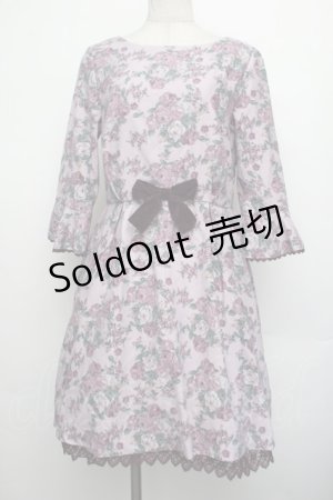 画像: axes femme POETIQUE / ローズ起毛ワンピース  パープル S-26-01-25-057-AX-OP-HR-ZS