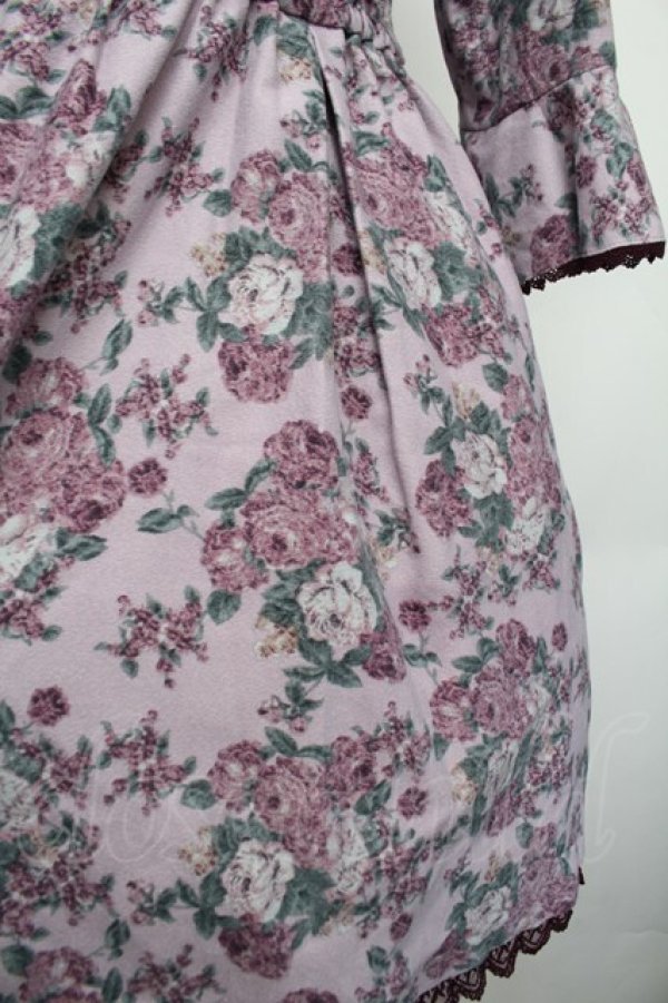 画像4: axes femme POETIQUE / ローズ起毛ワンピース  パープル S-26-01-25-057-AX-OP-HR-ZS (4)