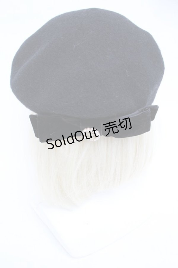 画像3: m petit by misako / AMモチーフリボンベレー  黒 S-26-01-25-009-LO-AC-HR-ZS (3)