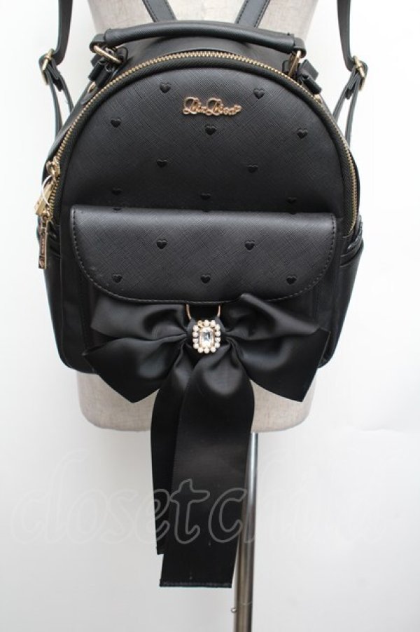 画像1: LIZ LISA / ロングリボンリュック  黒 S-26-01-25-013-LO-BG-AS-ZS (1)