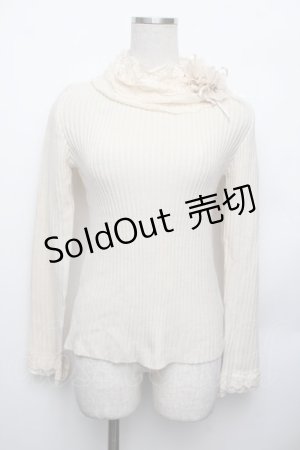 画像: axes femme / レースネックニットトップス  オフ S-26-01-25-021-AX-TO-AS-ZS