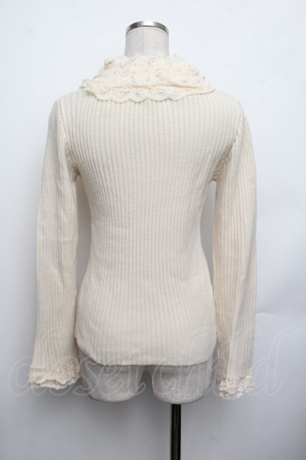 画像3: axes femme / レースネックニットトップス  オフ S-26-01-25-021-AX-TO-AS-ZS (3)
