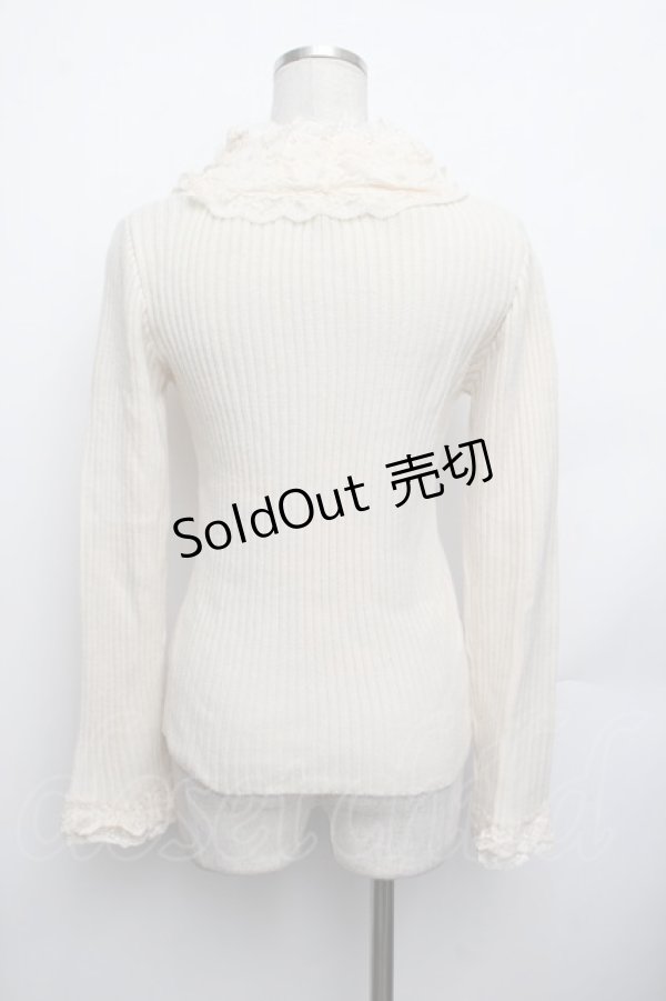 画像3: axes femme / レースネックニットトップス  オフ S-26-01-25-021-AX-TO-AS-ZS (3)