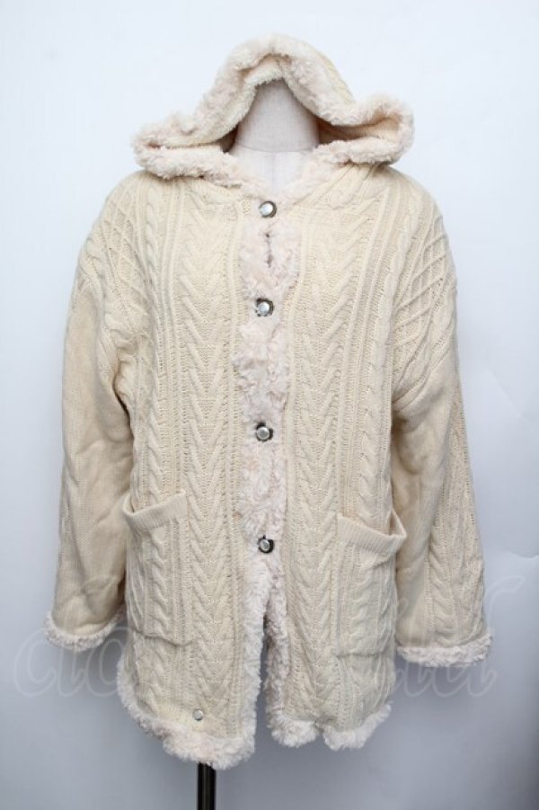 画像1: axes femme / ニット&ボアリバーシブルカーディガン  オフ S-26-01-25-024-AX-TO-AS-ZS (1)