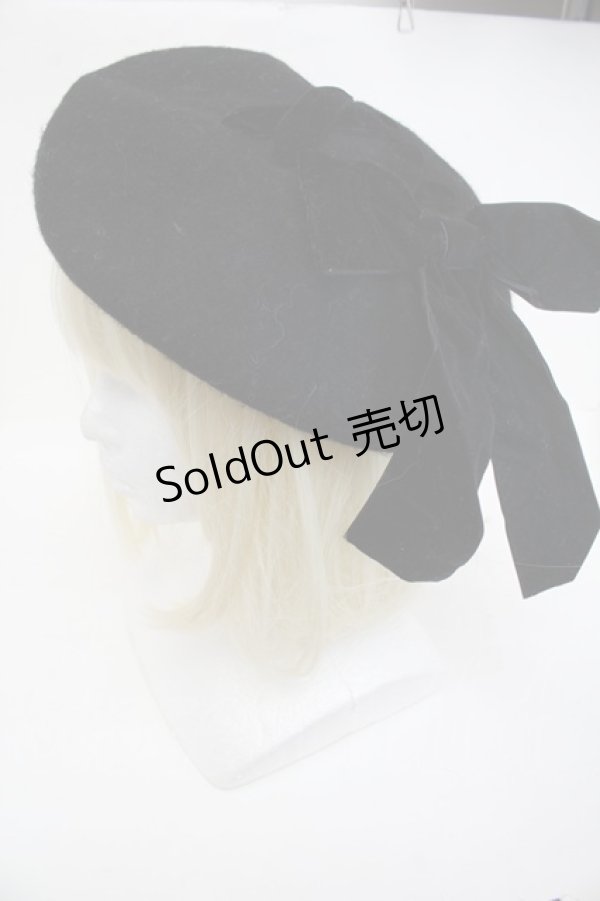 画像1: m petit by misako / AMクロミリボンベレー  黒 S-26-01-25-003-LO-AC-AS-ZS (1)