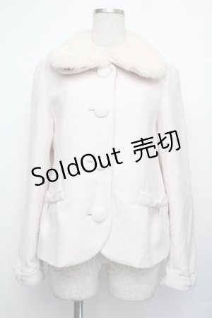 画像: LODISPOTTO / ファー襟ショートコート  薄ピンク S-26-01-25-031-LO-CO-HR-ZS