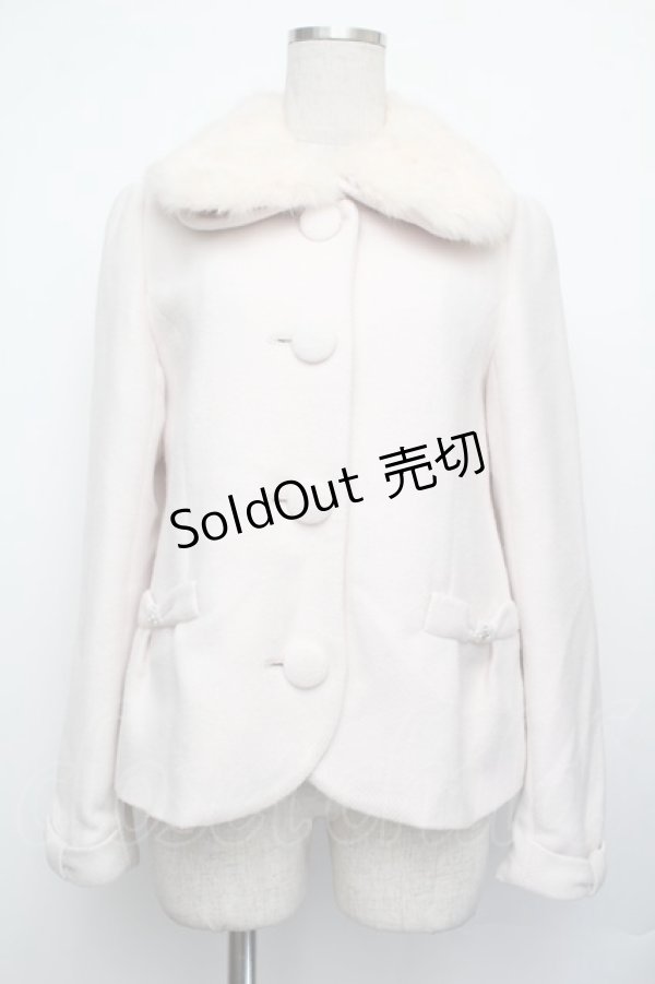 画像1: LODISPOTTO / ファー襟ショートコート  薄ピンク S-26-01-25-031-LO-CO-HR-ZS (1)