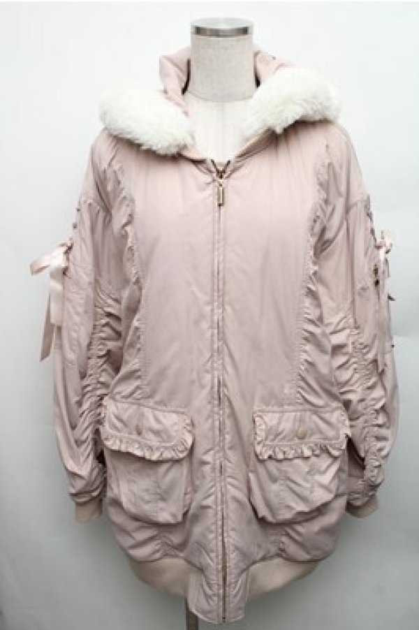 画像1: Secret Honey / フリルポケットオーバーサイズMA-1  ピンク S-26-01-26-033-CA-CO-HR-ZS (1)