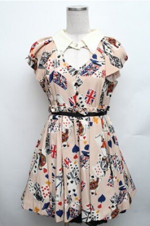 画像: Honey Bunch / トランプ柄ワンピース  ピンク S-26-01-26-036-LO-OP-HR-ZS