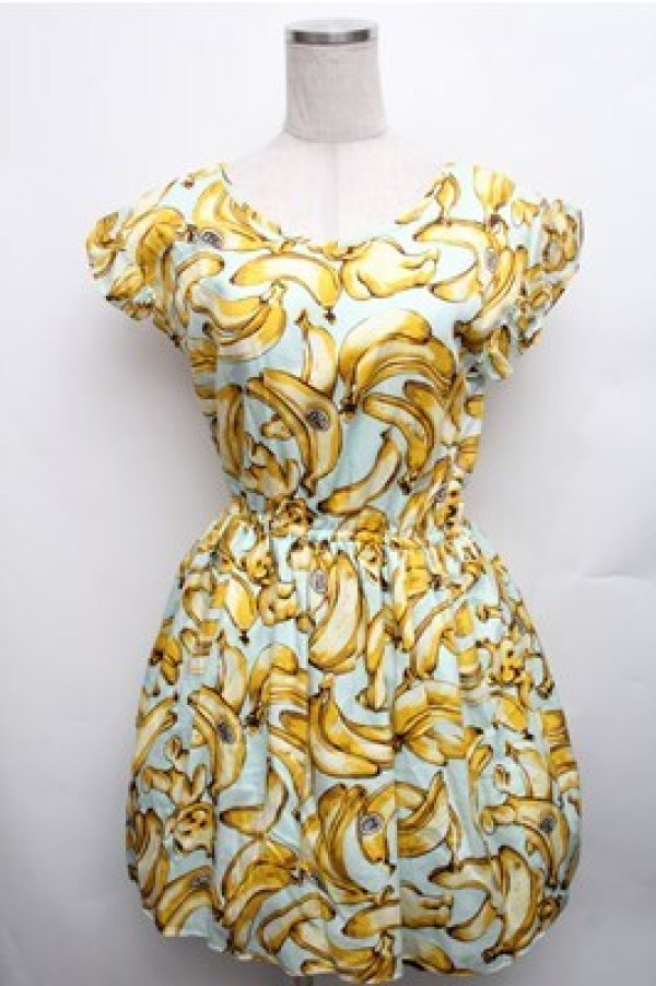 画像1: MILK / Banana BOYワンピース  サックスベース S-26-01-26-038-ML-OP-HR-ZS (1)