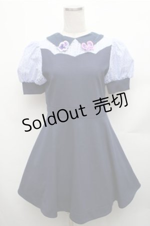 画像: MILK / マドモワゼルパンジーワンピース  紺 S-26-01-26-048-ML-OP-HR-ZS