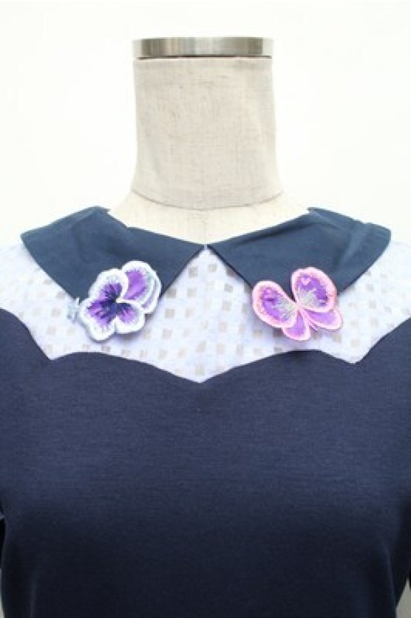 画像3: MILK / マドモワゼルパンジーワンピース  紺 S-26-01-26-048-ML-OP-HR-ZS (3)