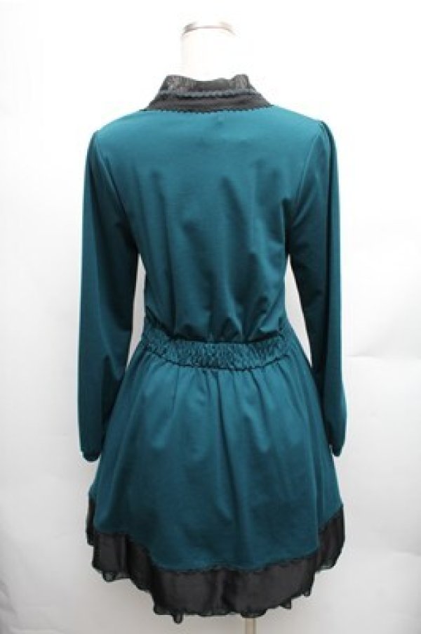 画像2: axes femme / ボータイカットワンピース  グリーン S-26-01-26-049-AX-OP-HR-ZS (2)