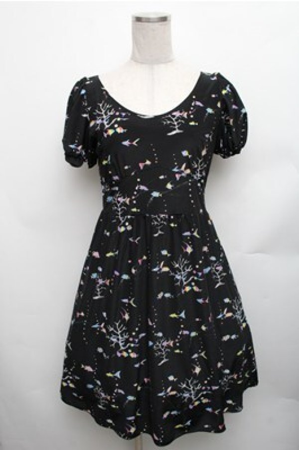 画像1: MILK / Baby Fishワンピース  黒 S-26-01-26-052-ML-OP-HR-ZS (1)