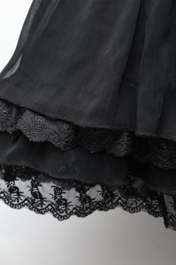画像3: axes femme / 裾レースシフォンスカート  黒 S-26-01-26-057-AX-SK-HR-ZS (3)