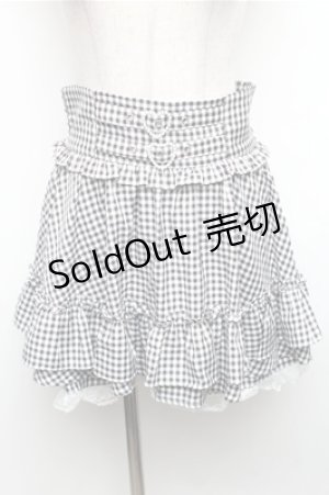 画像: Ank Rouge / ギンガムキュロット  黒ｘ白 S-26-01-26-059-CA-SK-AS-ZS