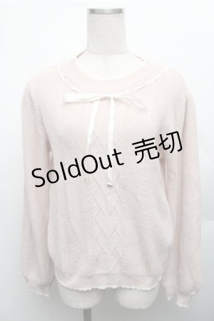 画像: axes femme / リボン通しニット F ピンク S-26-01-26-060-AX-TO-TE-ZS