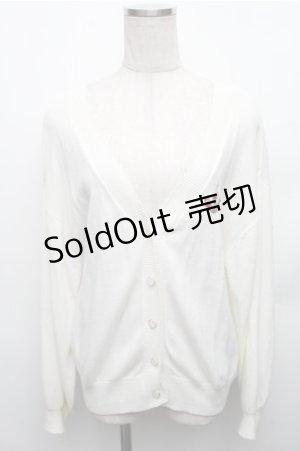 画像: Secret Honey / うさぎ刺繍Vネックカーディガン  オフ S-26-01-26-012-CA-TO-HR-ZS