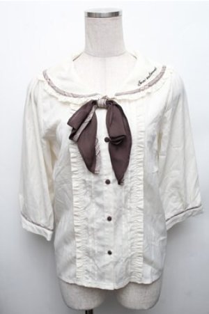 画像: axes femme / パイピングデザインブラウス  オフ S-26-01-26-013-AX-BL-AS-ZS