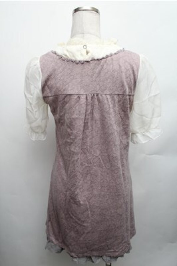 画像2: axes femme / 編み上げデザイントップス  パープル S-26-01-26-018-AX-TO-HR-ZS (2)