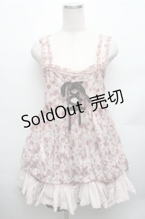 画像: axes femme / プリントレースチュニック  ピンク S-26-01-26-019-AX-TO-AS-ZS