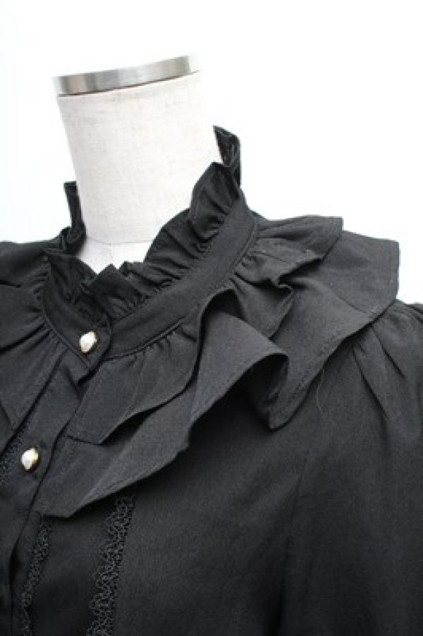 画像3: axes femme kawaii / 童話の小公女ブラウス  黒 S-26-01-26-027-AX-BL-AS-ZS (3)