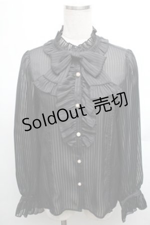 画像: axes femme kawaii / ストライプシフォンブラウス  黒 S-26-01-26-028-AX-BL-HR-ZS