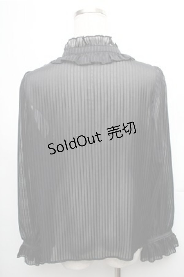 画像2: axes femme kawaii / ストライプシフォンブラウス  黒 S-26-01-26-028-AX-BL-HR-ZS (2)