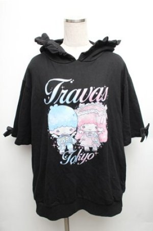 画像: TRAVAS TOKYO / Little Twin Stars×Dolly Mixフリルパーカー  黒 S-26-01-26-029-PU-TO-AS-ZS