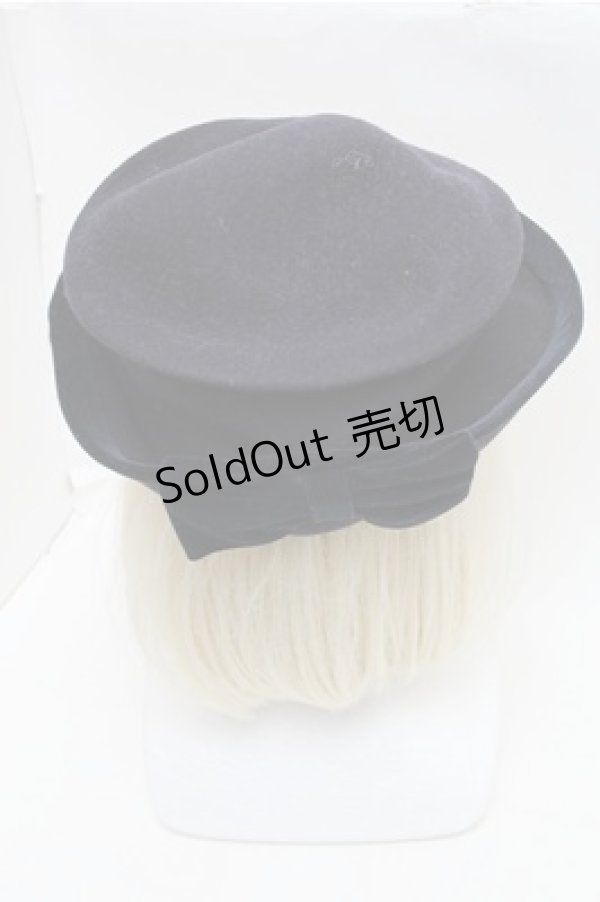 画像3: Jane Marple / ウールリボンハット  紺 S-26-01-26-003-JM-AC-AS-ZS (3)