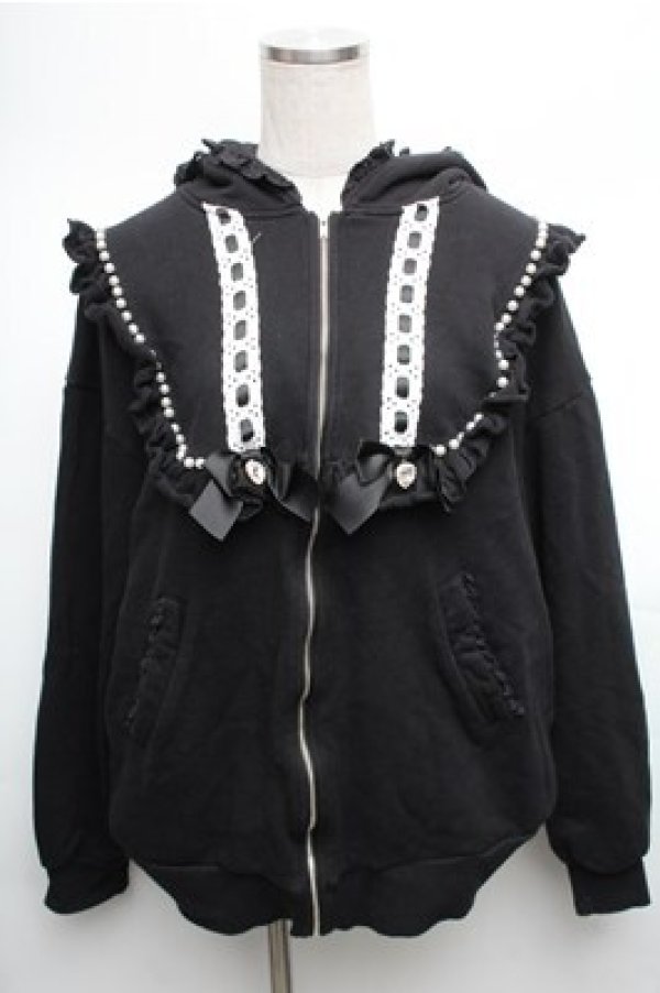 画像1: Ank Rouge / プリンセスうさちゃんパーカー  黒 S-26-01-26-030-CA-TO-AS-ZS (1)