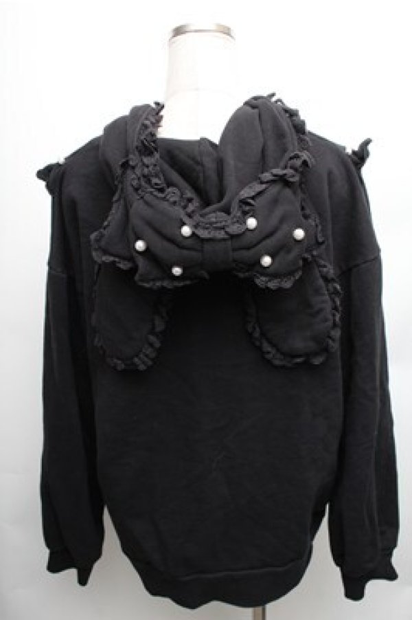 画像2: Ank Rouge / プリンセスうさちゃんパーカー  黒 S-26-01-26-030-CA-TO-AS-ZS (2)