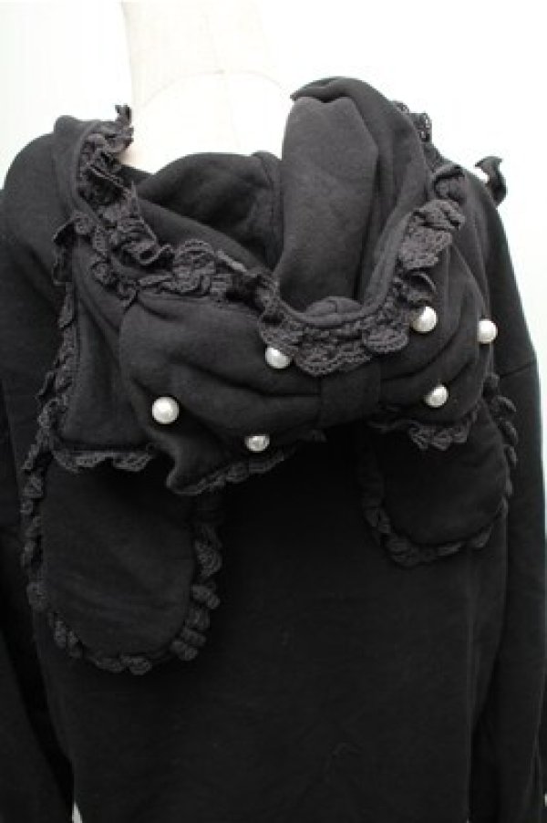 画像4: Ank Rouge / プリンセスうさちゃんパーカー  黒 S-26-01-26-030-CA-TO-AS-ZS (4)