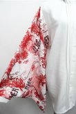 画像3: NieR Clothing / 着物風袖ブロッキングホワイトシャツ【彼岸花】 F 白×赤 S-26-01-26-031-0-TO-TE-ZS (3)