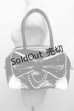 画像: Angelic Pretty / 宝石リボンボストンバッグ  黒 S-26-01-27-033-AP-BG-TE-ZS