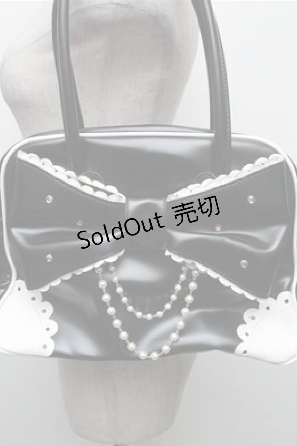 画像3: Angelic Pretty / 宝石リボンボストンバッグ  黒 S-26-01-27-033-AP-BG-TE-ZS (3)