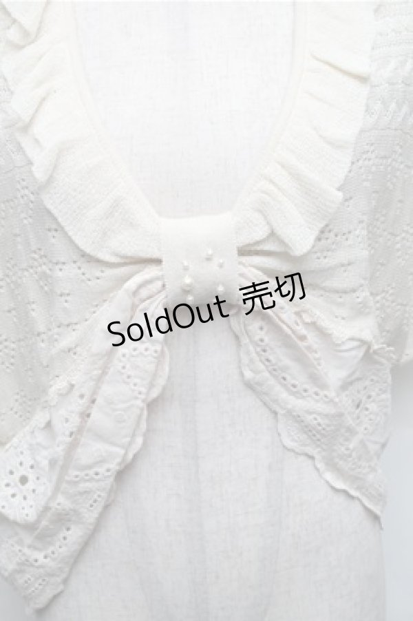 画像3: axes femme / リボンデザインボレロ M 生成り S-26-01-27-040-AX-TO-TE-ZS (3)