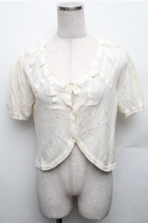 画像: axes femme / リボンデザインボレロ M 生成り S-26-01-27-041-AX-TO-TE-ZS