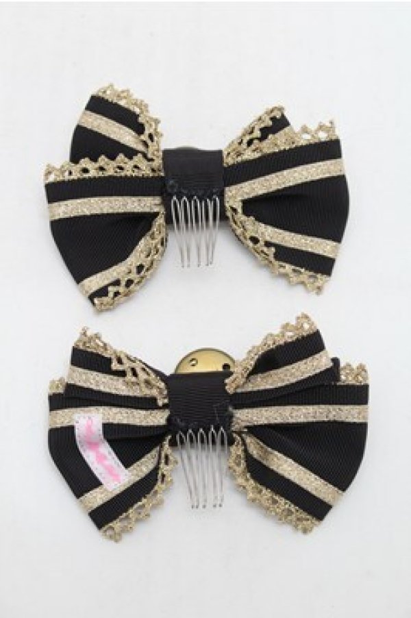 画像2: Angelic Pretty / ヴィンテージクラウンボタンコーム  黒 S-26-01-27-007-AP-AC-AS-ZS (2)