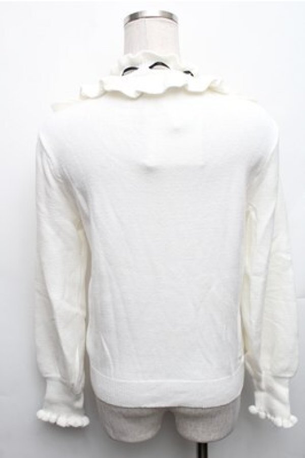 画像2: axes femme / ヨークフリルニット F 白 S-26-01-27-043-AX-TO-TE-ZS (2)