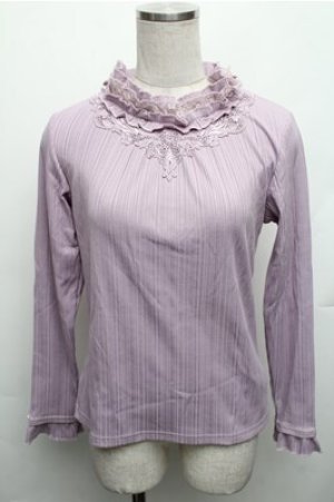 画像: axes femme / ボトルネックリブニットプルオーバー M パープル S-26-01-27-049-AX-TO-TE-ZS