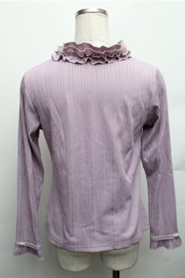 画像2: axes femme / ボトルネックリブニットプルオーバー M パープル S-26-01-27-049-AX-TO-TE-ZS (2)