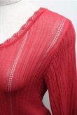 画像3: axes femme / プチパール釦シアーニットカーディガン F 赤 S-26-01-27-052-AX-TO-TE-ZS (3)