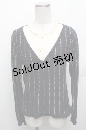 画像: axes femme / 重ね着風ニット M ネイビー S-26-01-27-054-AX-TO-TE-ZS