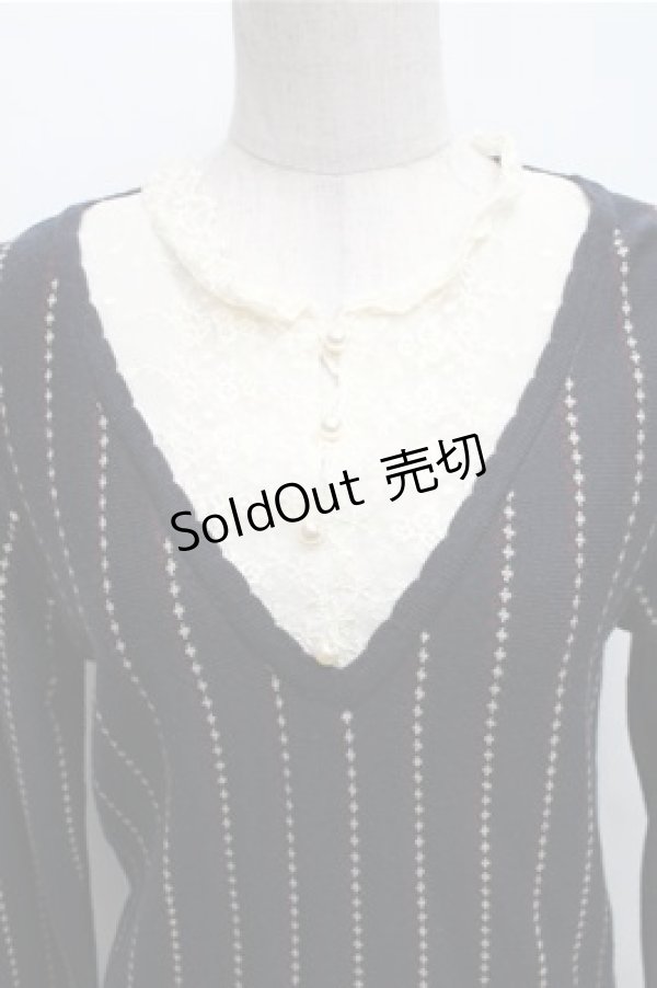 画像3: axes femme / 重ね着風ニット M ネイビー S-26-01-27-054-AX-TO-TE-ZS (3)