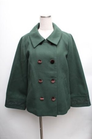 画像: axes femme / ベロアリボン付ショートコート M グリーン S-26-01-27-055-AX-CO-TE-ZS