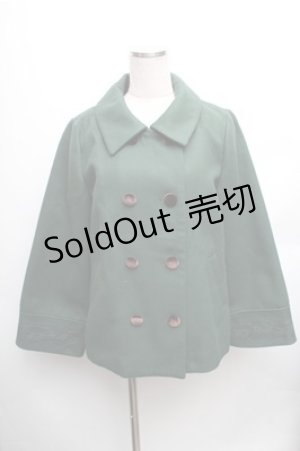 画像: axes femme / ベロアリボン付ショートコート M グリーン S-26-01-27-055-AX-CO-TE-ZS