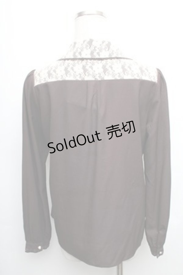 画像2: axes femme / レース襟刺繍ブラウス M ブラウン S-26-01-27-057-AX-BL-TE-ZS (2)