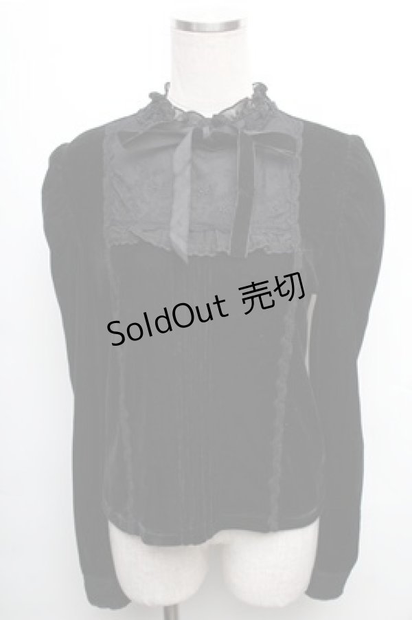 画像1: axes femme / ベロアプルオーバー M 黒 S-26-01-27-059-AX-TO-TE-ZS (1)